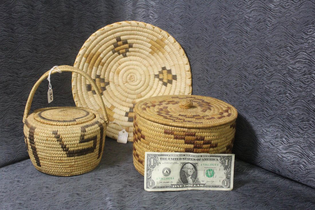 3 Native American Woven Baskets (1 of 2)