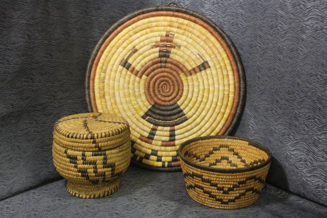 Native American Woven Baskets & Tray (1 of 3)