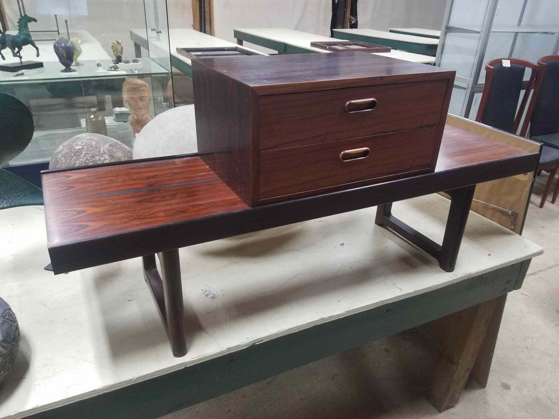 Norwegian Bruksbo Rosewood Low Bench With Drawers (1 of 2)