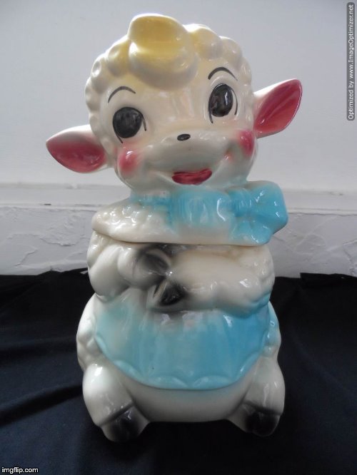 Vintage American Bisque Company Lamb Cookie Jar