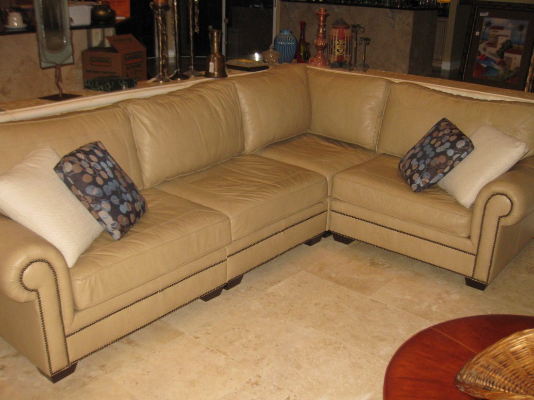 Bernhardt Custom leather sectional sofa