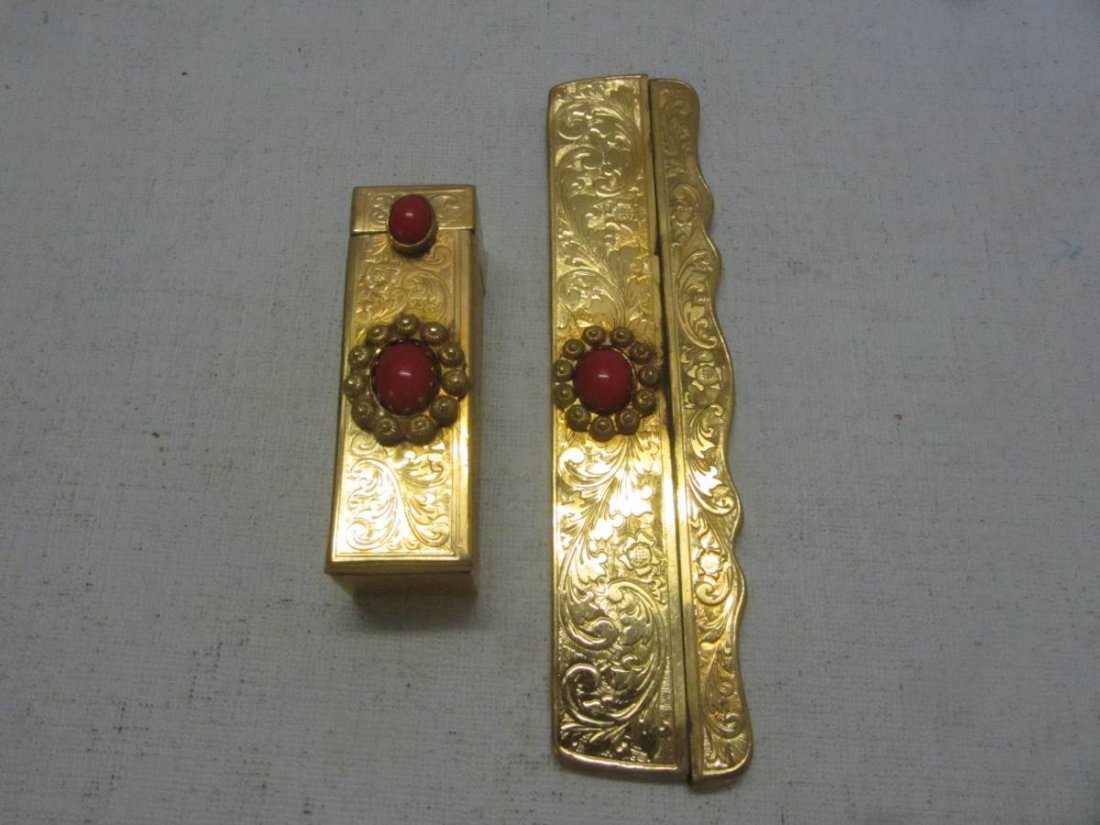 U. Bellini Silversmith Vermiel Lipstick Holder and Comb: U. Bellini silversmith Vermiel Lipstick Holder and Comb in Case