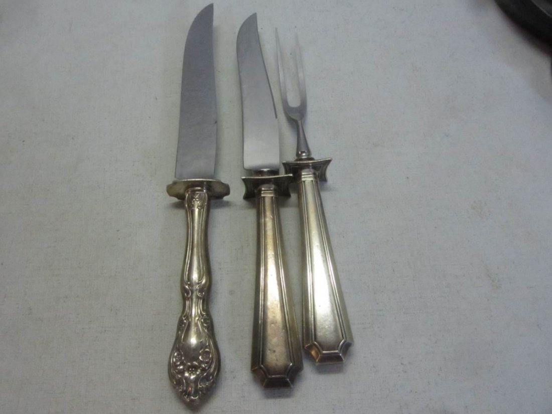 Sterling Silver Handled Carving Set with Sterling (1 of 1)