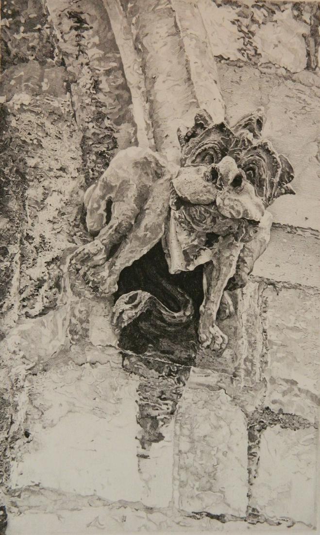 John Taylor Arms etching: John Taylor Arms (American 1887-1953)- ''The Gothic Spirit'' (Fletcher 120)- etching, 1922, signed in pencil, edition of 100. 11 1/2 x 7''