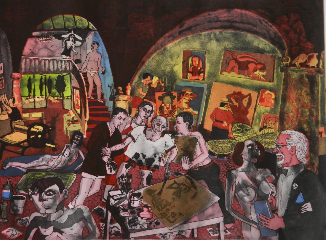 Warrington Colescott etching (1 of 4)