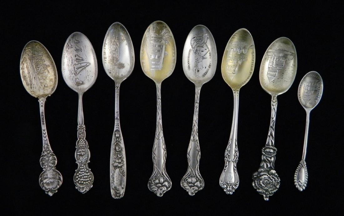 8 Sterling silver souvenir spoons, Ohio themes (1 of 9)
