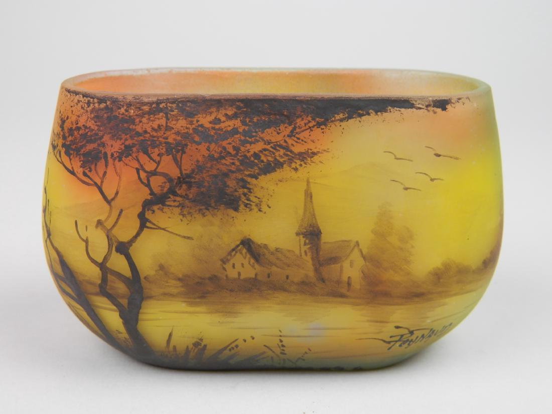 A Peynaud hand-painted art glass vase (1 of 8)