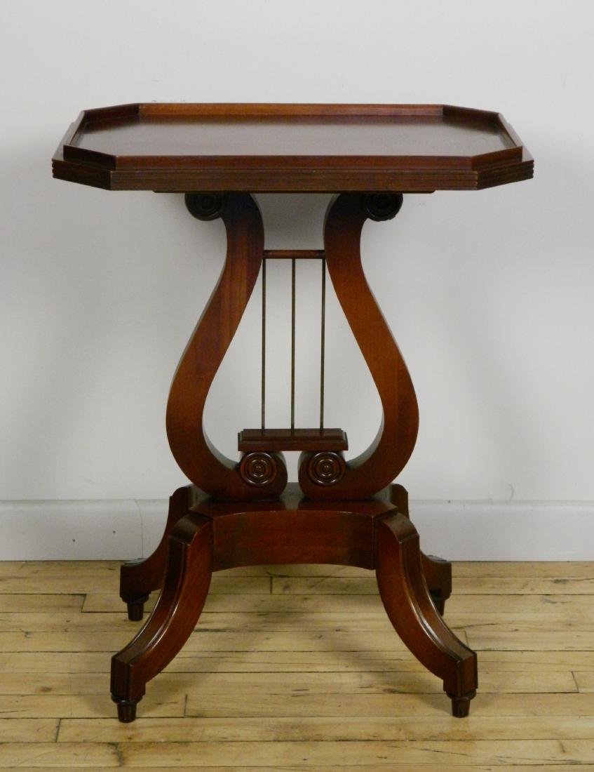 Mahogany harp lyre base accent table (1 of 4)