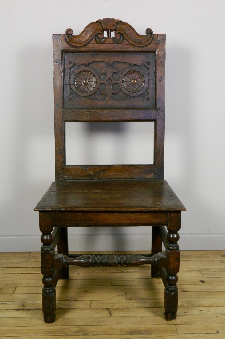 17th c. European oak side chair (1 of 6)