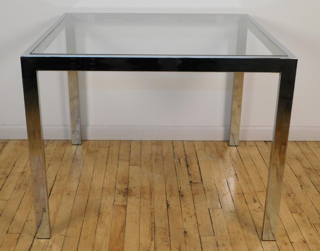 Contemporary chrome and glass table (1 of 4)
