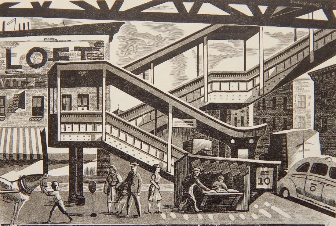 Bernard Brussel-Smith wood engraving (1 of 4)