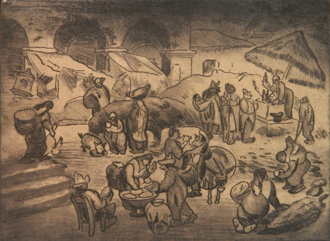 George O. 'Pop' Hart aquatint and etching (1 of 3)