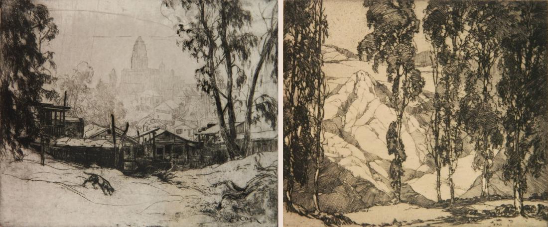 E. Kosa; J. Cotton - 2 etchings (1 of 7)