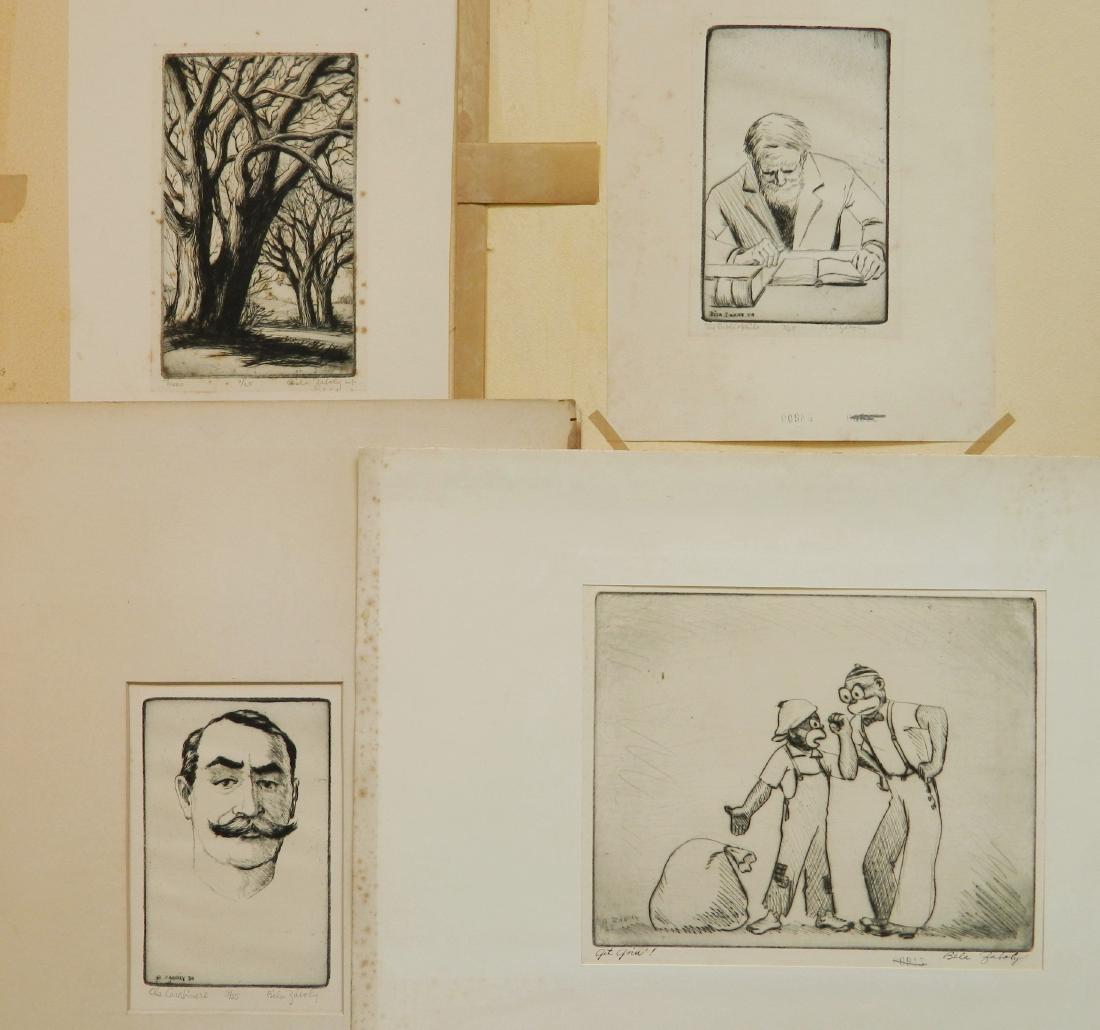 Bela Zaboly 4 etchings (1 of 9)