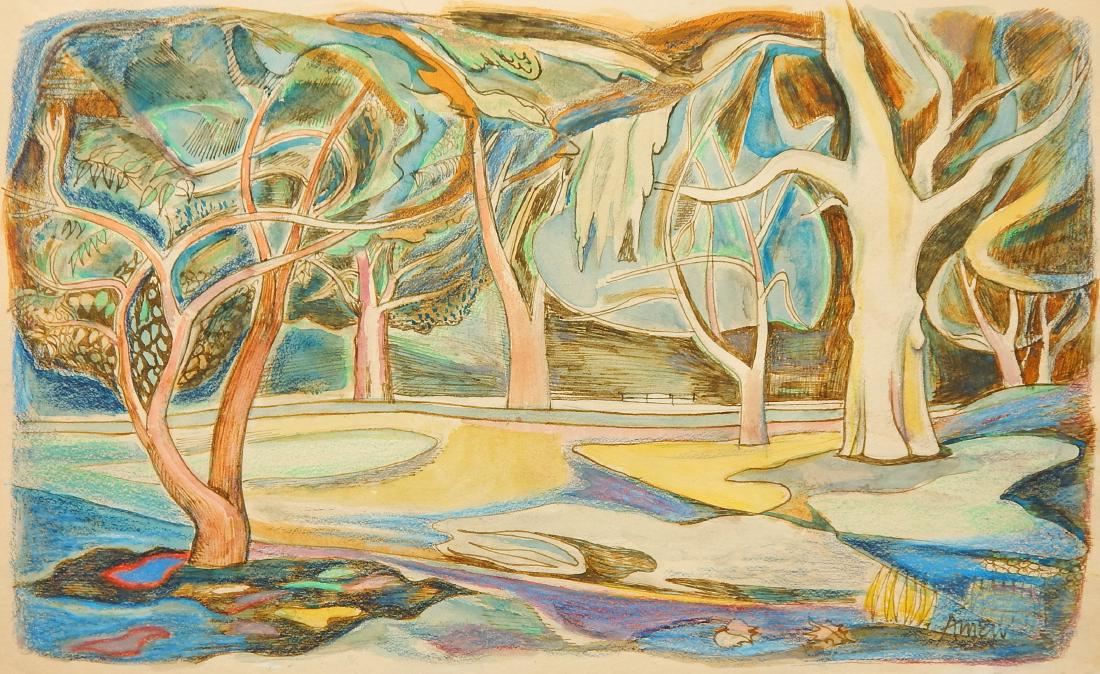 Irving Amen watercolor and crayon (1 of 4)