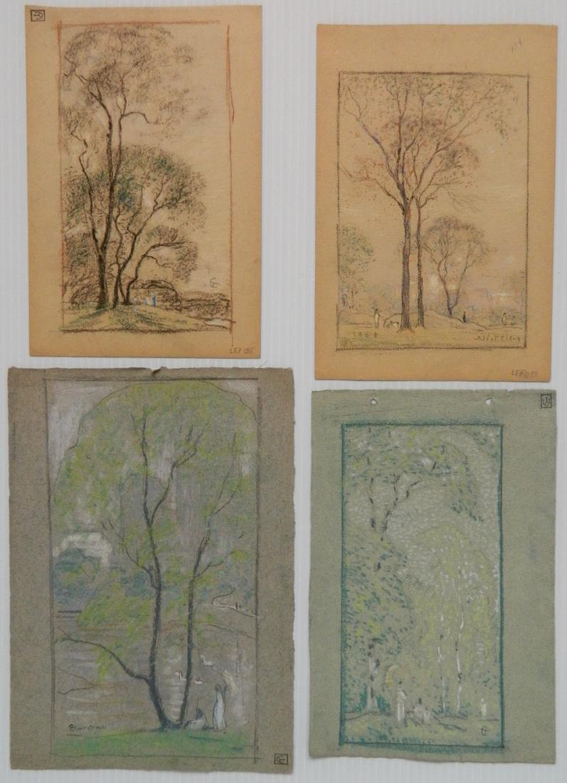 E. C. Clark 4 pastels and N. Kinsey engraving (1 of 6)