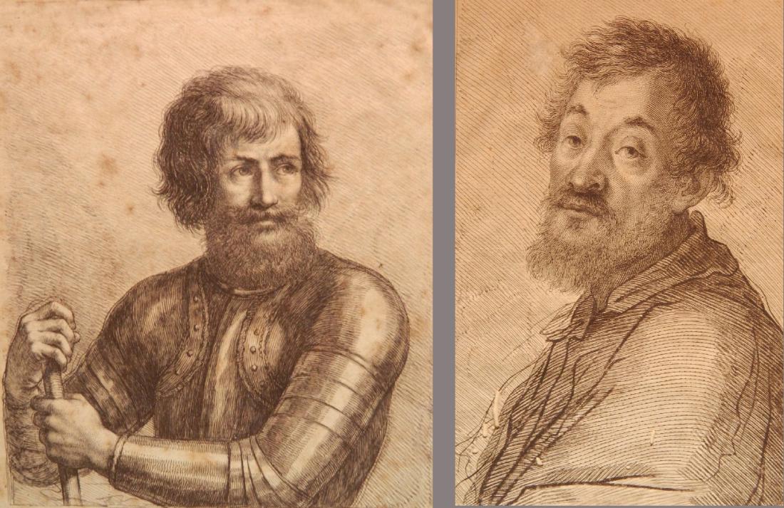 Francesco Bartolozzi 2 engravings: Francesco Bartolozzi- Portraits- 2 engravings, staining and foxing throughout. 9 1/2 x 6''; 10 3/4 x 9 1/2''