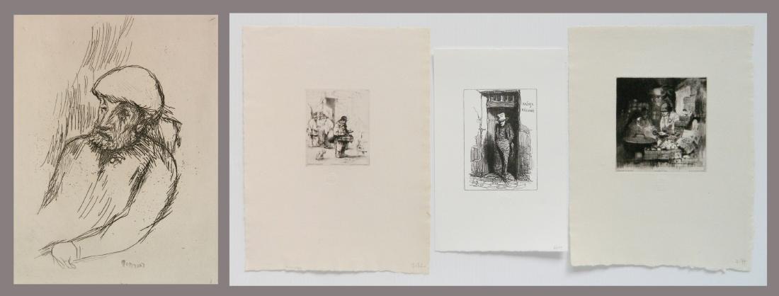 P. Bonnard etching and 3 prints by Louvre (1 of 7)