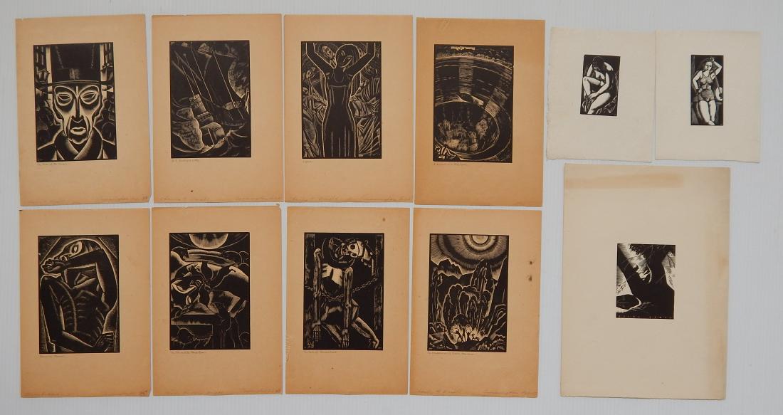 John Buckwald-Wright 11 wood engravings (1 of 7)