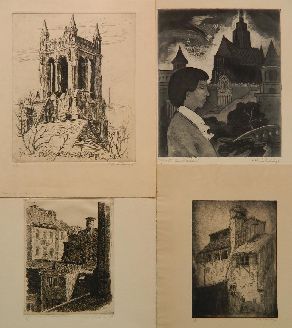 Kalman Kubinyi 4 etchings (1 of 10)