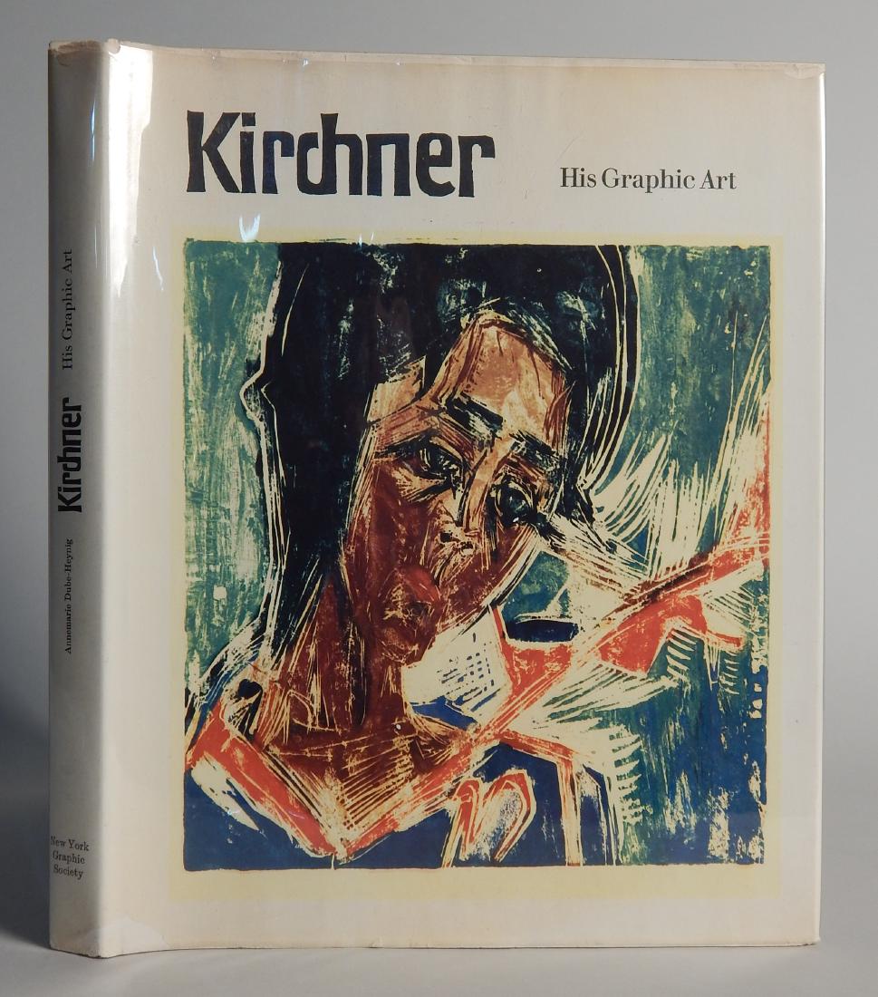 Dube-Heynig- ''Kirchne: His Graphic Art'': Dube-Heynig, Annemarie, ''Kirchne: His Graphic Art'', New York Graphic Society, Greenwich, Connecticut, c. 1961, 160pp, 4to, hard bound with printed illustrations on front and back cover in black ink,