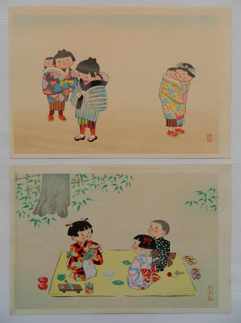 2 Hitoshi Kiyohara woodblock in color (1 of 6)
