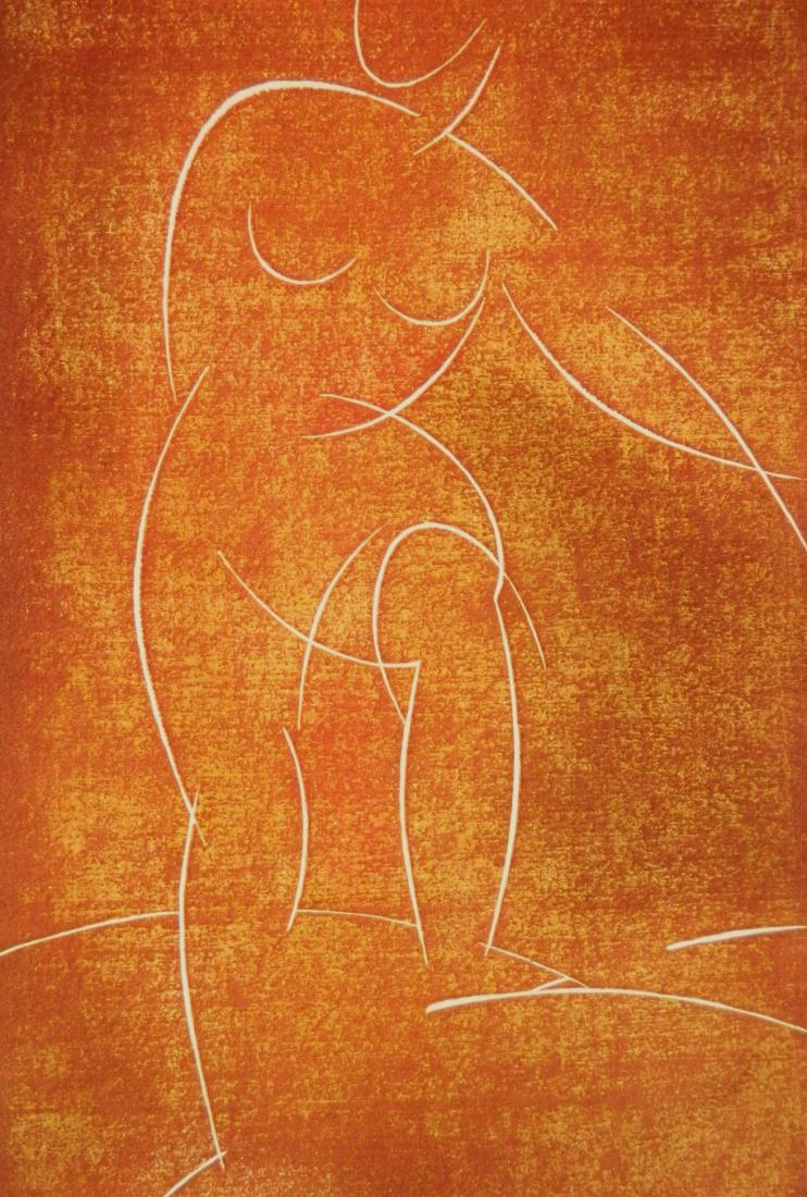 Toshi Yoshida woodblock: Toshi Yoshida (Japanese 1911-1995)- ''Opus No. 12''- woodblock in color, 1953, signed, dated and titled in pencil, very good condition. 14 3/4 x 9 5/8''
