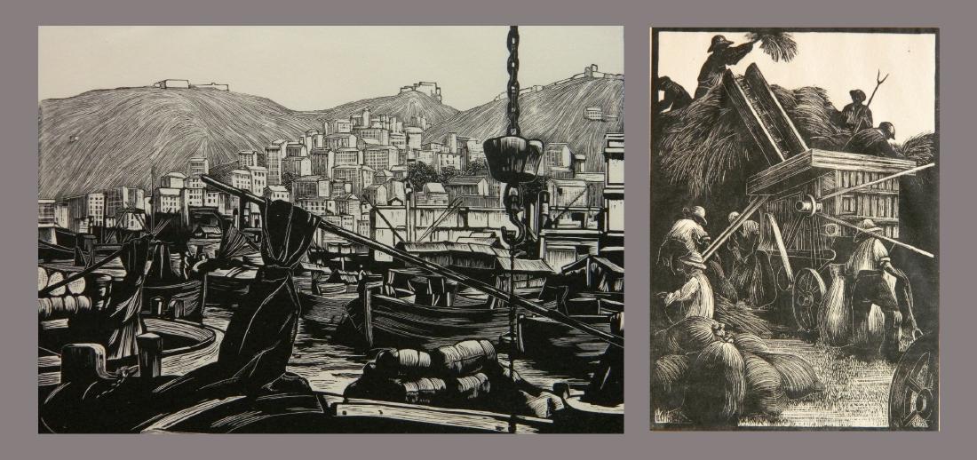 Clare Leighton 2 wood engravings (1 of 9)