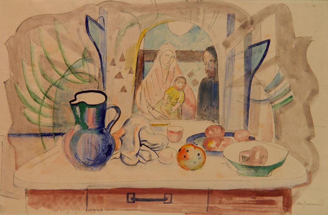 William Sommer watercolor and pen and ink (1 of 3)