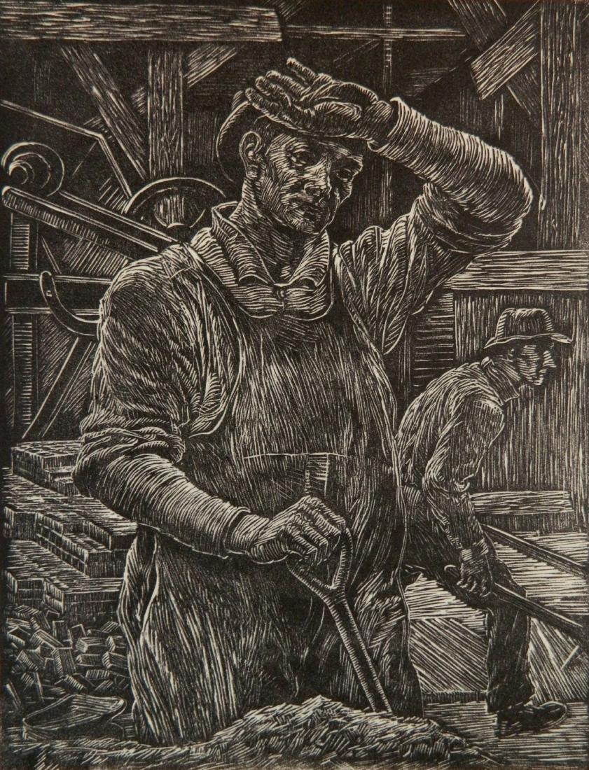 Albert Abramovitz wood engraving (1 of 4)