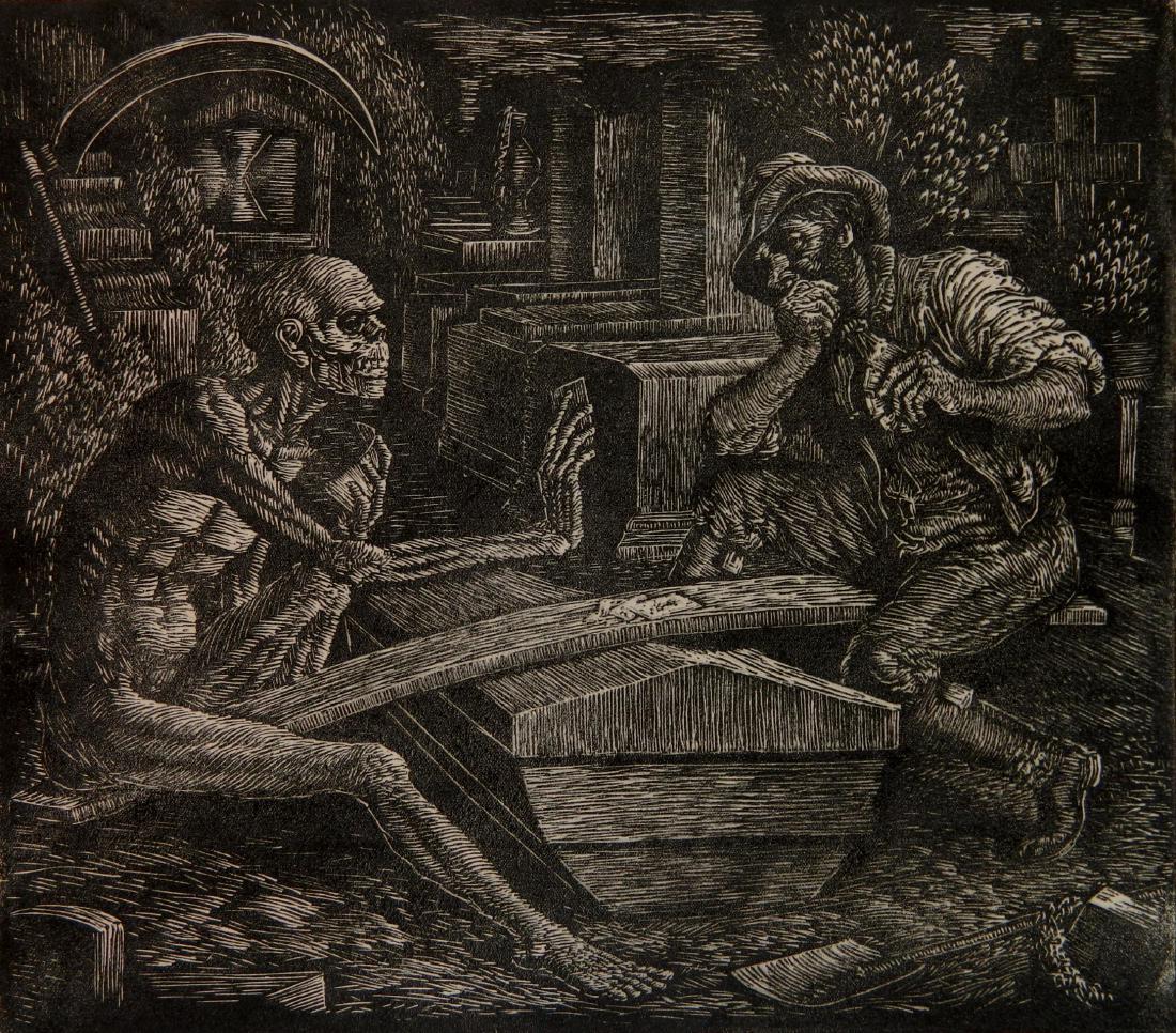 Albert Abramovitz wood engraving (1 of 4)