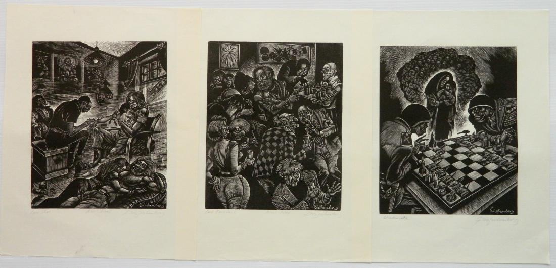 Fritz Eichenberg 3 wood engravings (1 of 6)