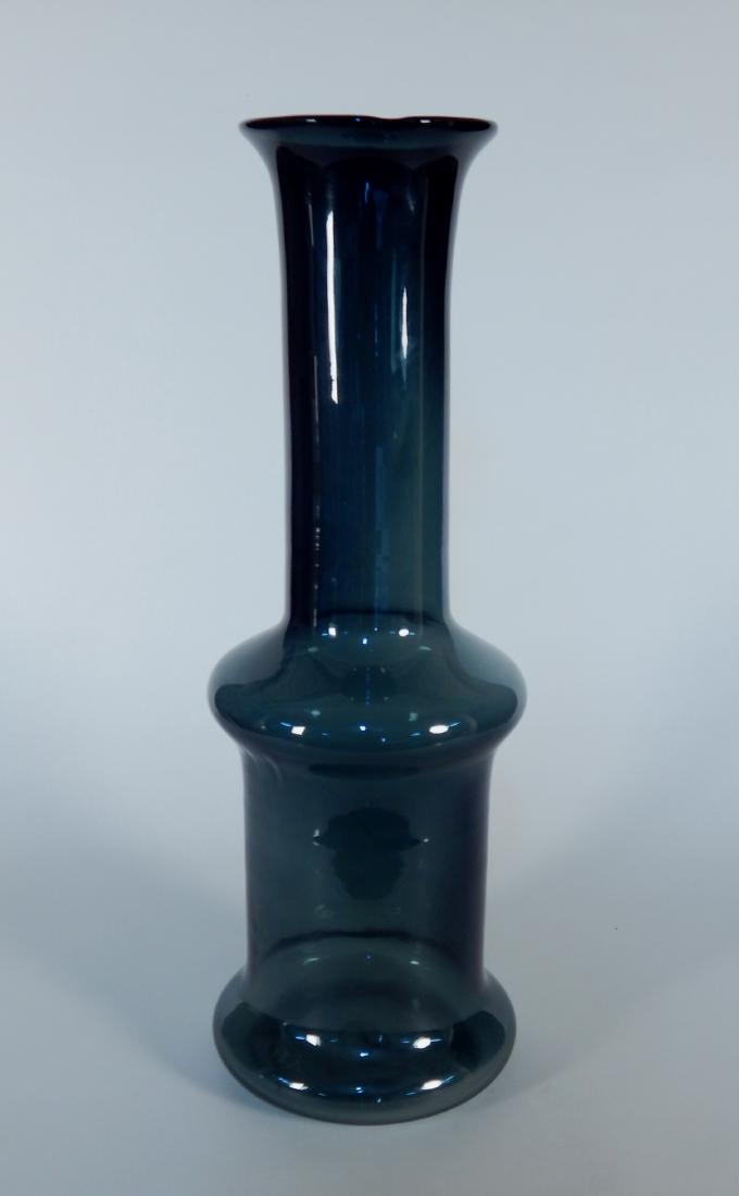 Blenko Glass charcoal 'Architectural' floor vase