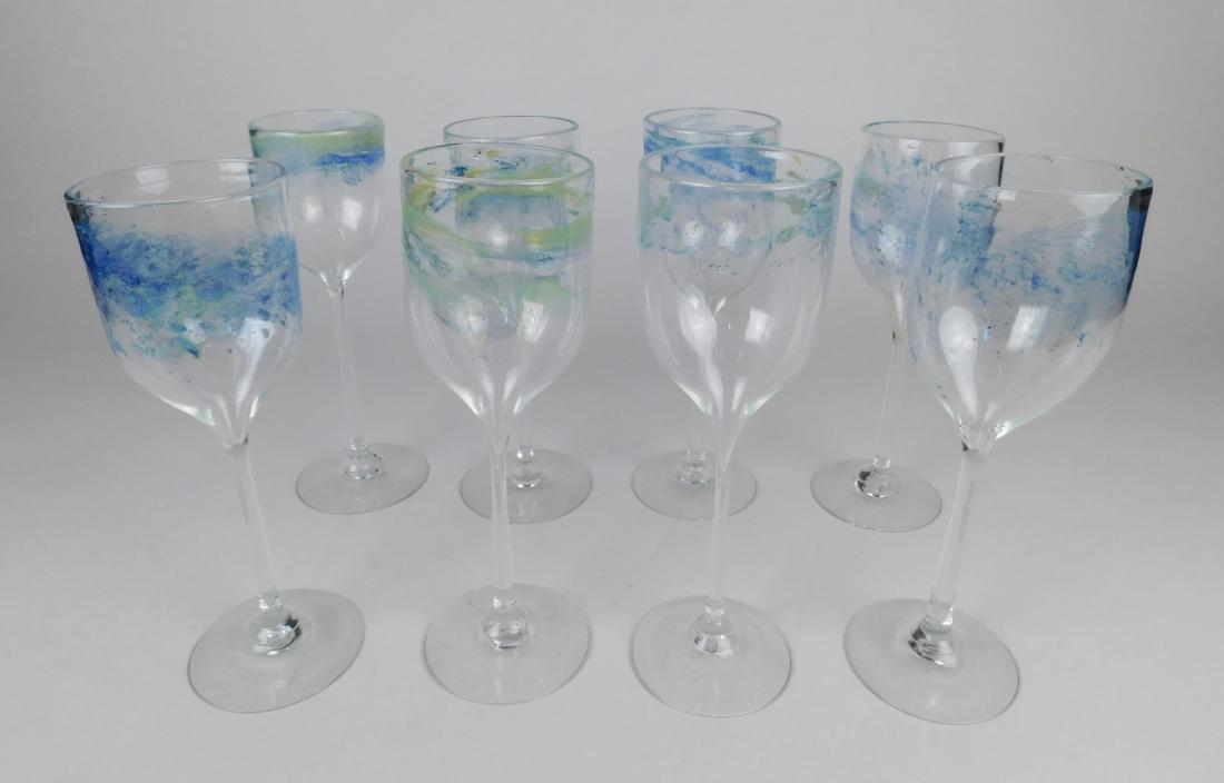 Set of 8 Josh Simpson wine glasses: Set of 8 Josh Simpson wine glasses. 8 1/4''h