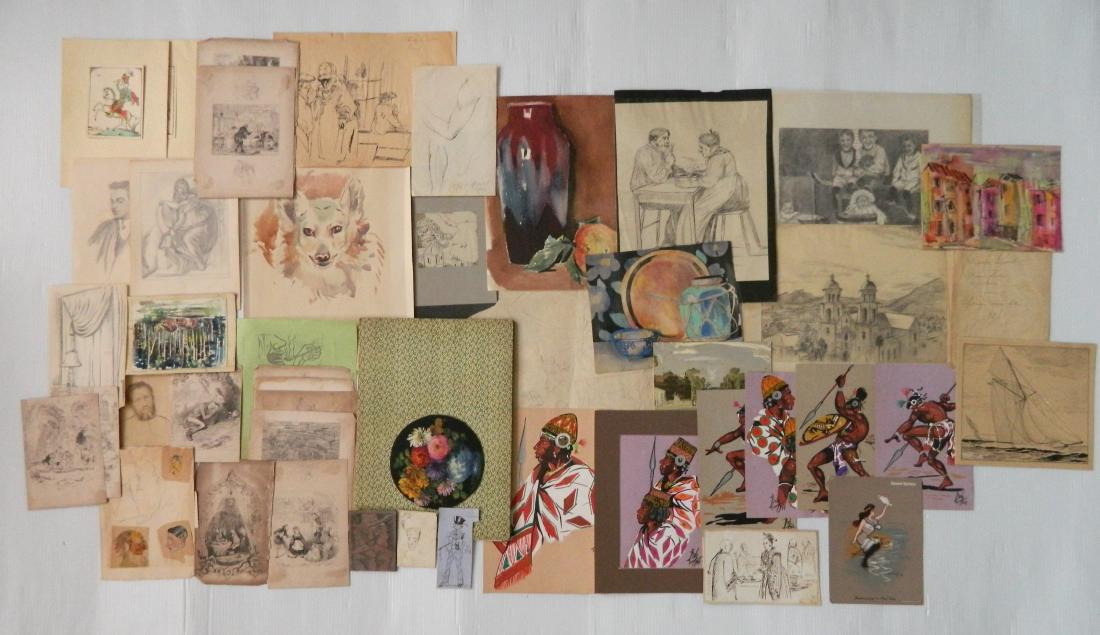 Large lot of works on paper (1 of 7)