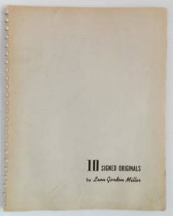 Leon Gordon Miller folio: Leon Gordon Miller (American 1917-1985)- ''10 Intaglio Prints - Printed from the Original Blocks / Wood Cuts, Engravings, Linoleum Cuts''- numbered 18 of limited edition of 250, published in Cleveland