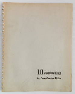 Leon Gordon Miller folio: Leon Gordon Miller (American 1917-1985)- ''10 Intaglio Prints - Printed from the Original Blocks / Wood Cuts, Engravings, Linoleum Cuts''- numbered 18 of limited edition of 250, published in