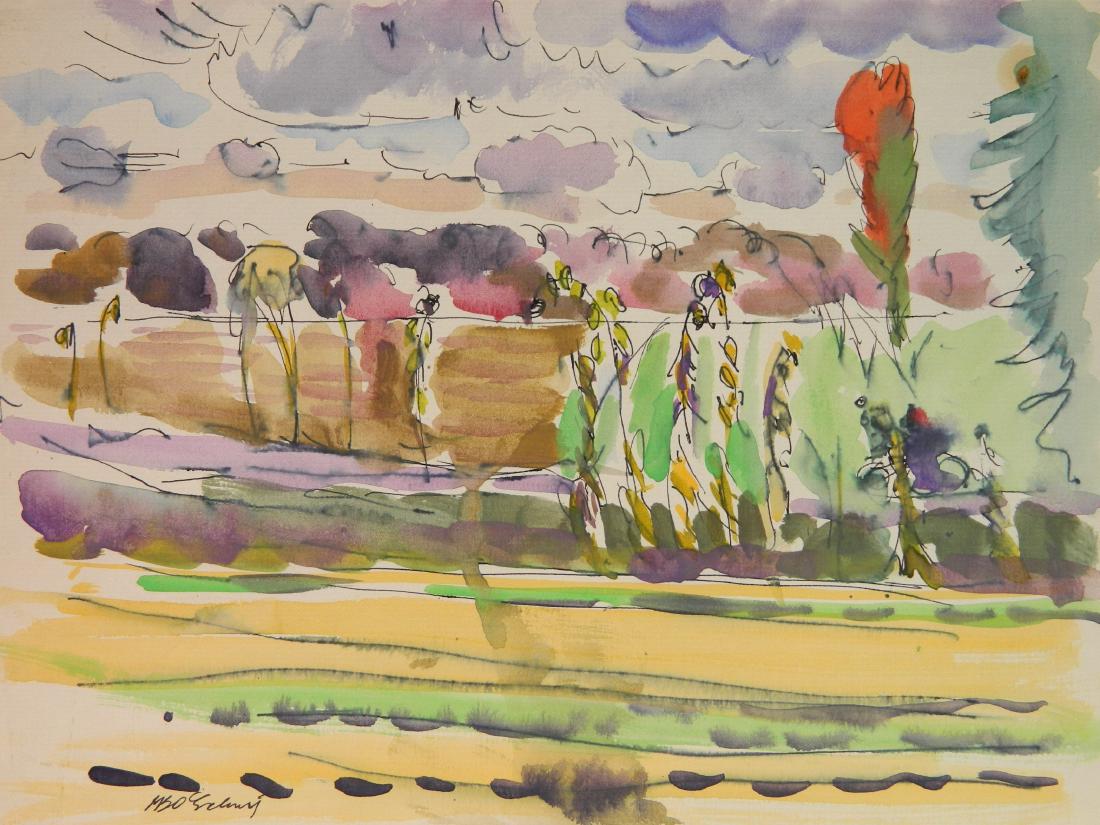 Joseph B. O'Sickey watercolor and pen and ink (1 of 4)