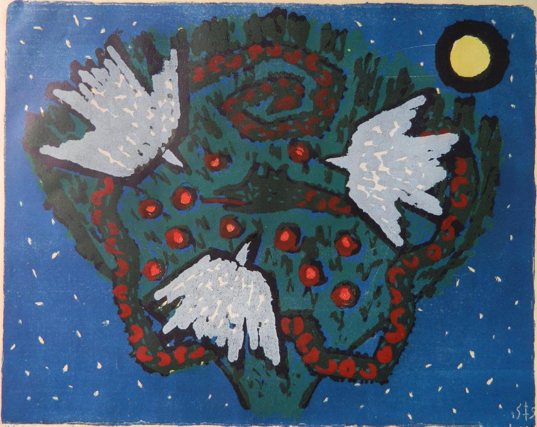 Lazar Vujaklija lithograph in colors (1 of 4)