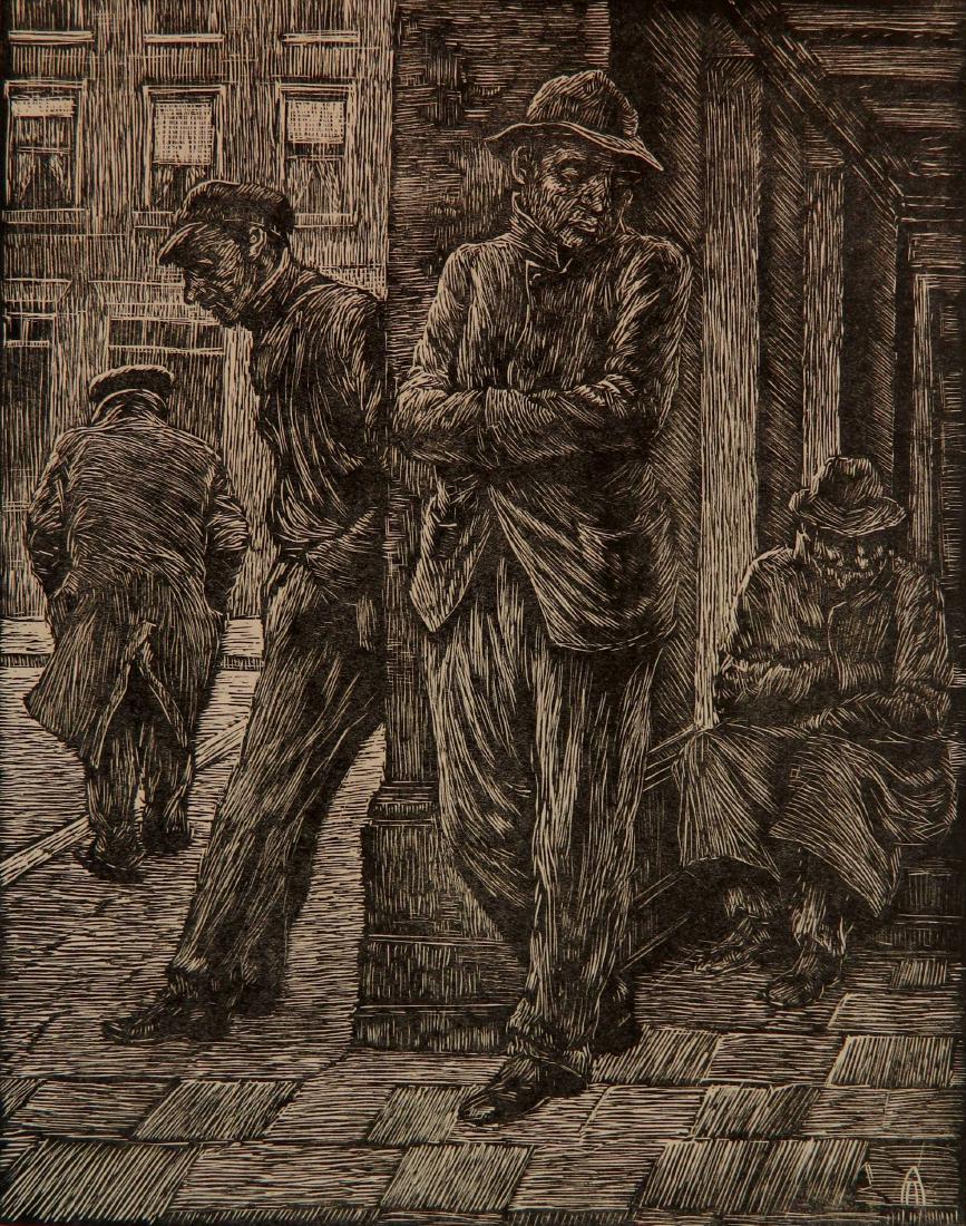 Albert Abramovitz wood engraving (1 of 4)