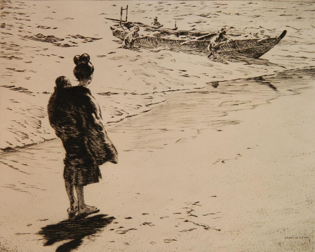 Martin Lewis drypoint (1 of 3)