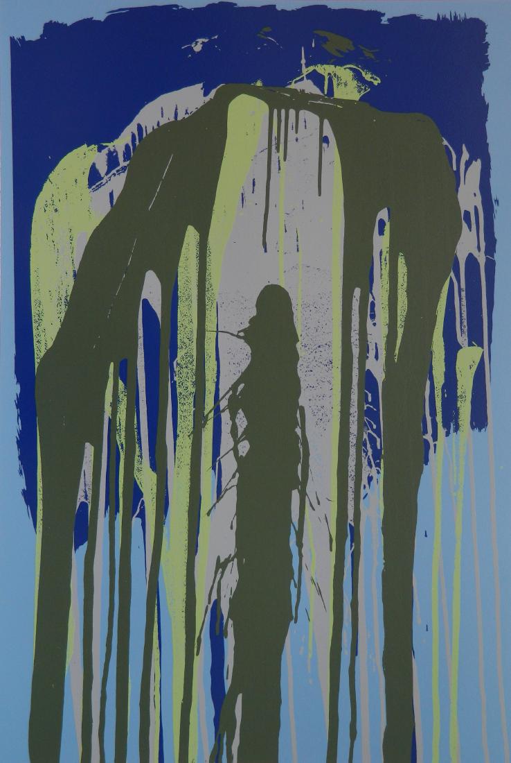 Larry Poons silkscreen: Larry Poons (American 1937- )- Untitled- silkscreen in color, signed and numbered 55/100 in pencil, very good condition. 34 x 23''