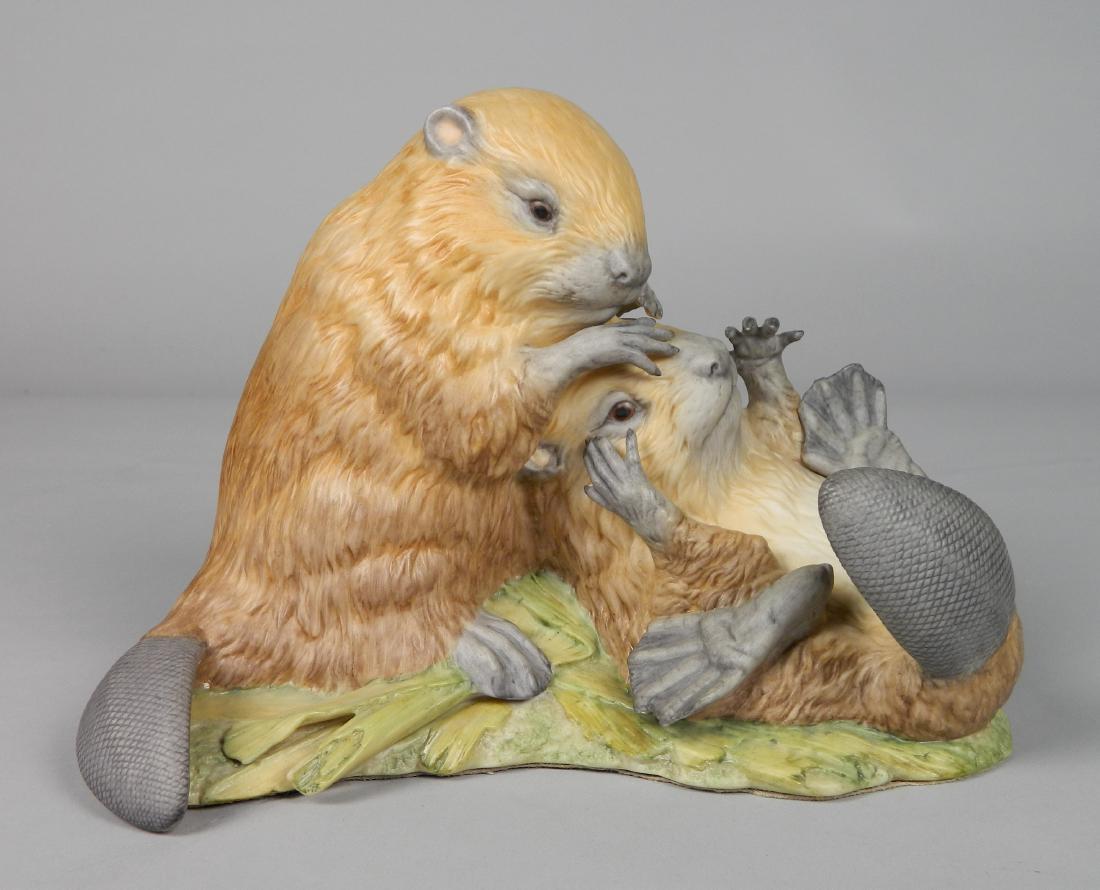 Cybis Art Studio porcelain sculpture: Cybis Art Studio (American)- ''Beavers Egbert and Brewster''- porcelain sculpture, 1981, labeled 'Cybis' and dated in mold, numbered 122/400, no chips, cracks or scratches, very good condition. 6''h,