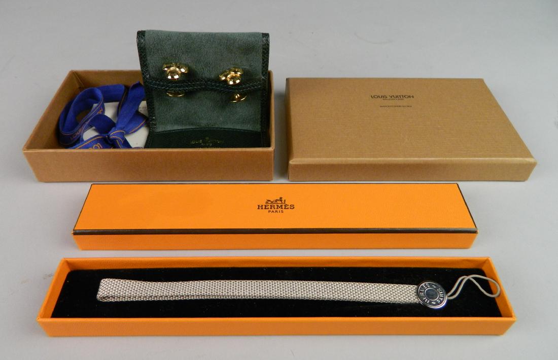 Hermes wallet strap and L. Vuitton cufflinks (1 of 6)