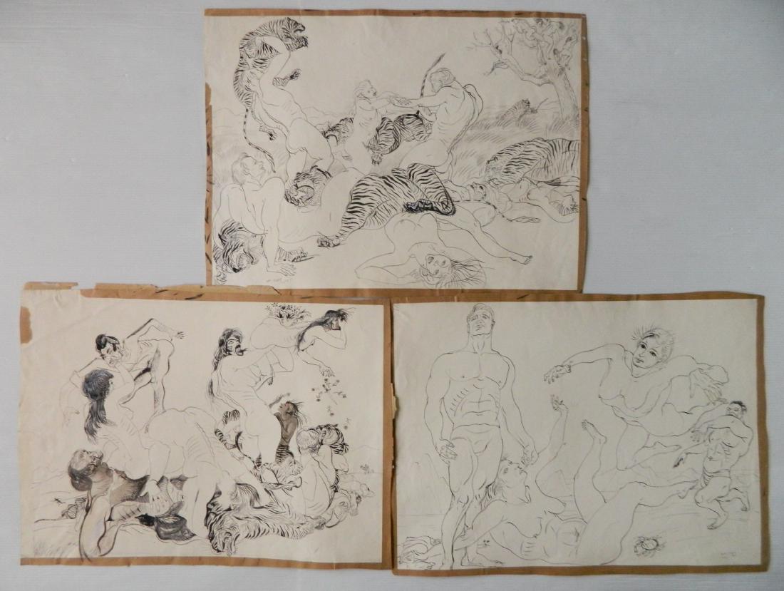 Paul Travis 3 pen and ink drawings (1 of 6)