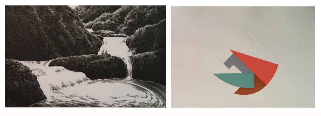 2 Print Club of Cleveland publications: 2 Print Club of Cleveland publications- April Gornik- ''Cascading Waterfall''- etching; John Pearson- ''Circle Section- selkscreen, both signed in pencil, editions of 250, various sizes, good conditio