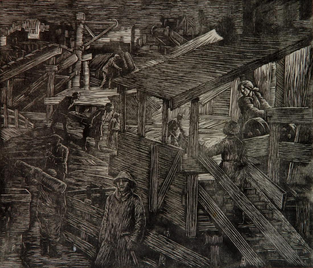 Albert Abramovitz woodcut (1 of 4)