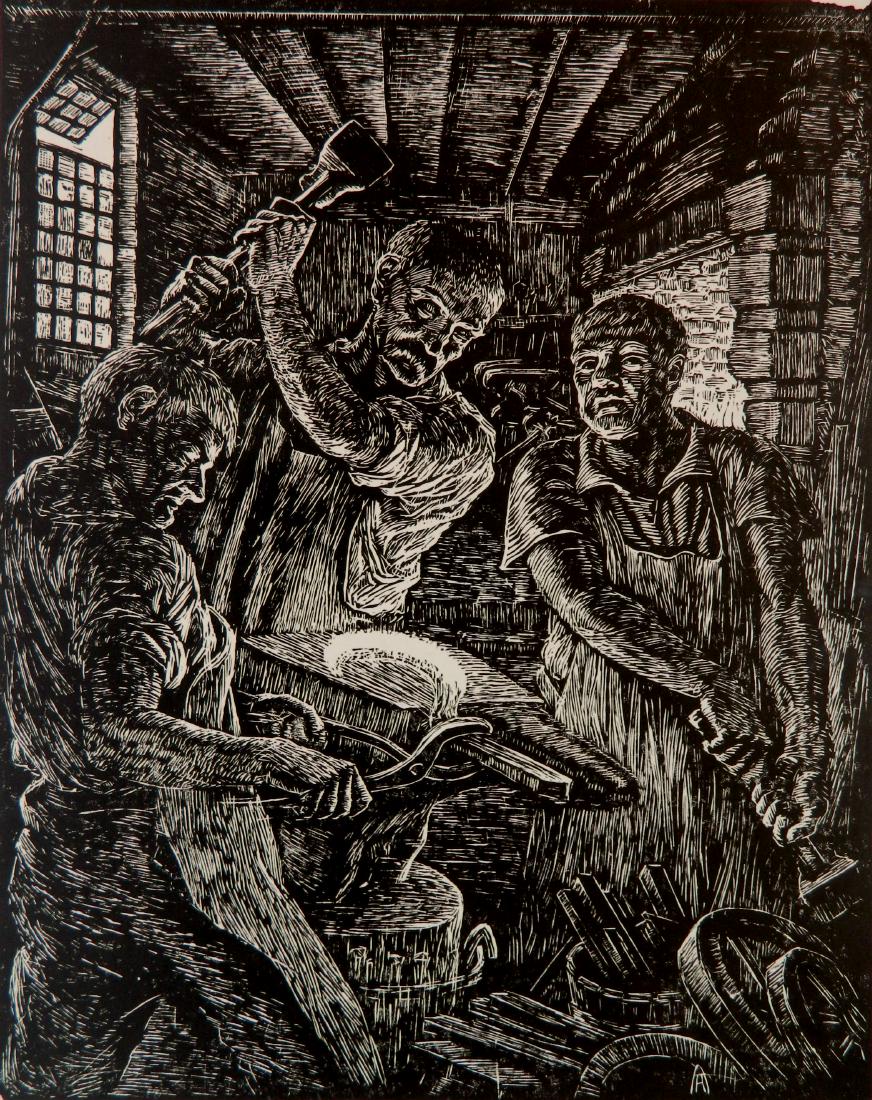 Albert Abramovitz woodcut (1 of 4)