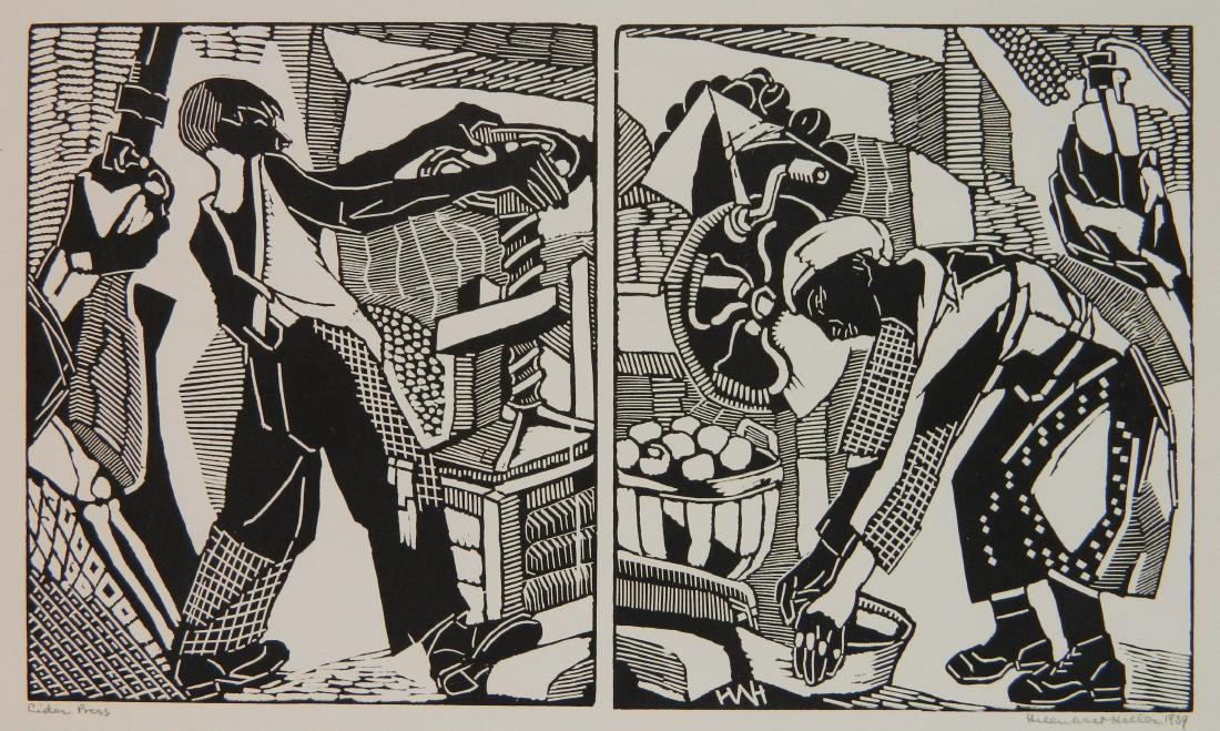 Helen West Heller woodcut (1 of 4)