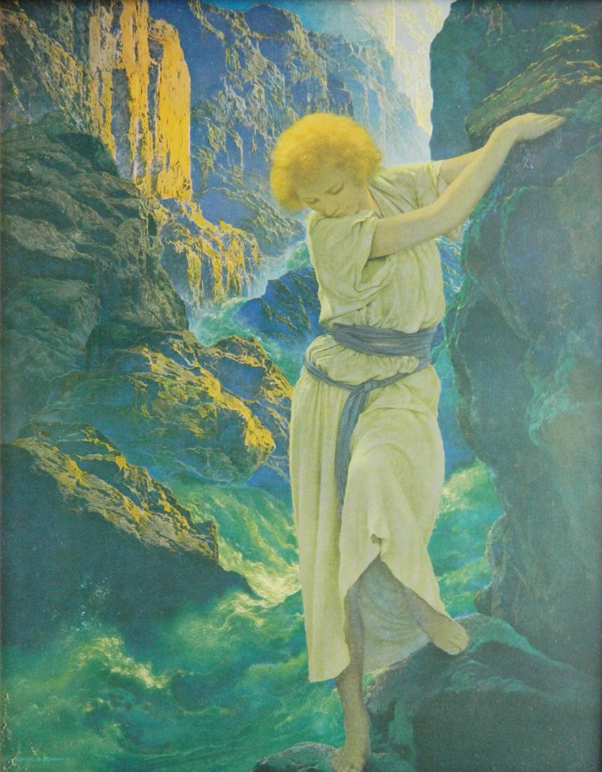 Maxfield Parrish chromolithograph: Maxfield Parrish (American 1870-1966)- The Canyon- chromolithograph. 14 1/2 x 11 1/2''